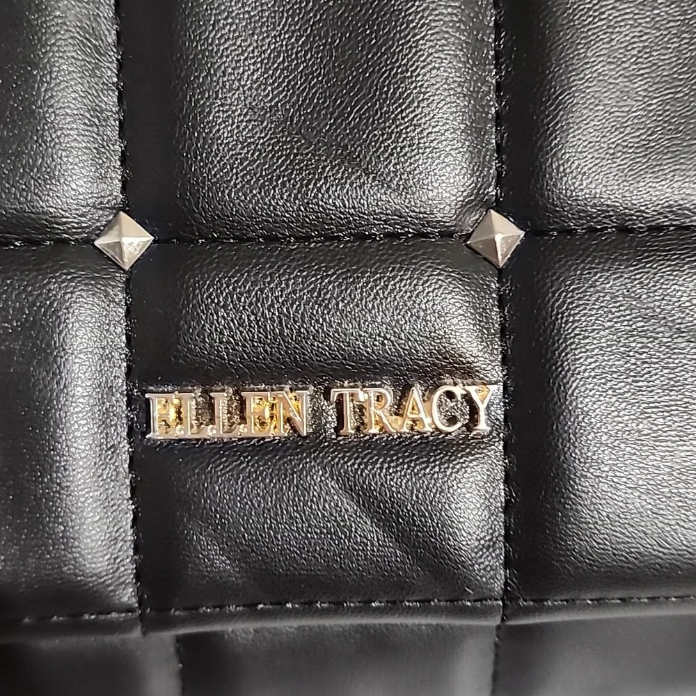 Ellen Tracy Black Quilted Crossbody Bag
